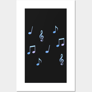 Pastel Gradient Music Notes Multipack Posters and Art